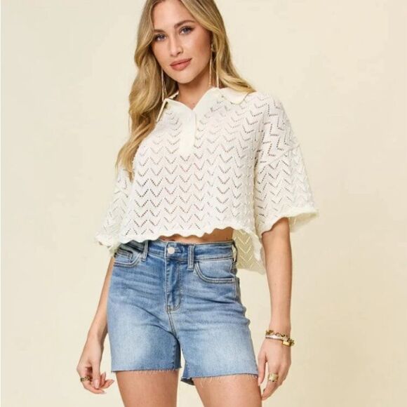 JUDY BLUE HIGH WAIST RAW HEM DENIM SHORTS Size Medium - Picture 1 of 7